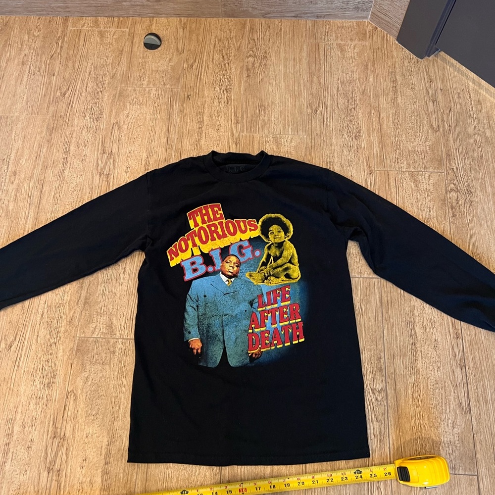 Vintage biggie Black Graphic Long Sleeve Shirt urban outfitters size small